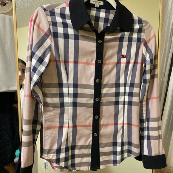 Burberry Tops - Burberry dress shirt plaid luxury button up cute preppy shirt top iconic